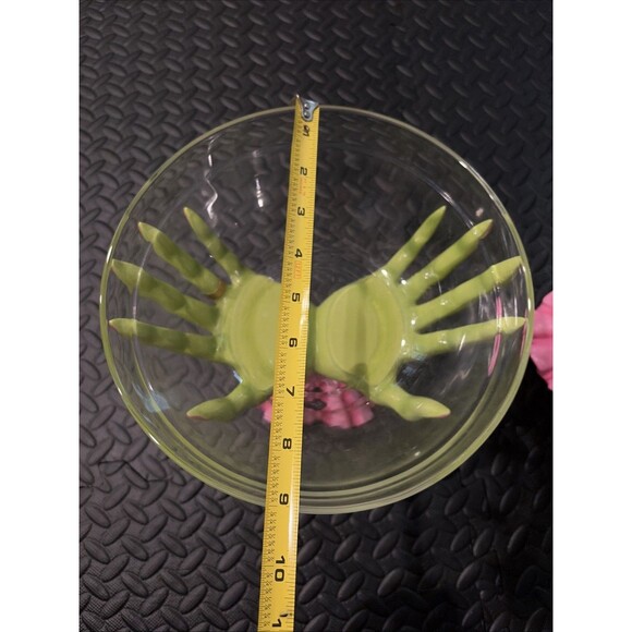 Rare Broomstick Blvd Halloween Witch Hands Pink Green Candy Bowl spooky scary - Picture 5 of 6